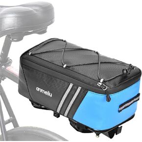حقيبة حامل الدراجة وحقائب الدراجة للمقعد الخلفي للدراجة وحقيبة الأمتعة للسرج وحقيبة تخزين عاكسة للماء قابلة للطي 7 لتر حزمة حامل البضائع الصغيرة مع غطاء المطر وإكسسوارات الدراجة، أزرق in Kuwait