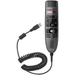 Philips LFH3500-CC SpeechMike Premium USB Precision Microphone with USB Coiled Cord - Push Button Operation
