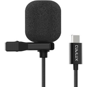 Cubilux USB C Lavalier Microphone, Unidirectional Type C Mini Lapel MIC for iPhone 15 Pro Max iPad Pro, iPad Air 5/4, iPad 10, Samsung S24/S23/S22/S21/S20 Tab S9/S8/S7/S6, Pixel 8/7/6 Pro 7a/6a, 5 FT