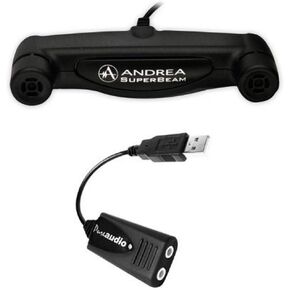 Andrea Communications C1-1021450-100 USB-SA External Digital USB Sound Card with Array2S Microphone Bundle