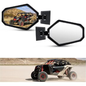 مرايا مركز الرؤية الخلفية من KIWI MASTER متوافقة مع 2021-2024 Can-Am Commander، 2018-2024 Can-Am Maverick Sport/Trail، مرآة محدبة للسباق