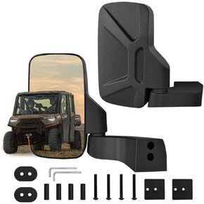 مرايا Polaris Ranger مثبتة على الباب، مرايا رؤية جانبية Ranger Northstar متوافقة مع الأبواب الصلبة الكاملة المجهزة Polaris Ranger XP 1000/SP 570/Commercial PRO XD