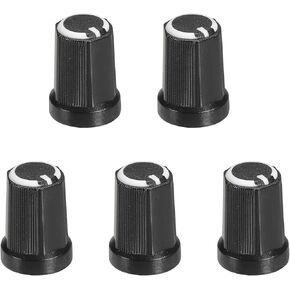 MECCANIXITY Potentiometer Control Knob ABS Guitar Knob for 6mm D Type Shaft Electric Guitar Power Amplifiers Stereos,Bass Volume Tone 270 Degrees Rotary Knob Black Blue 5PCS
