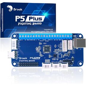 Brook P5 Plus Fighting Board - Pre-Installed Header Version, Lightning-Quick Response Times to Dominate The Fight. Arcade Stick PCB for PS5 Fighting Games, PS4, PS3, Switch and PC(X-Input) Consoles