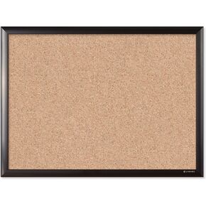 U Brands Cork Bulletin Board, 23"x17", Black Aluminum Frame, Industrial Grade Pinning Surface