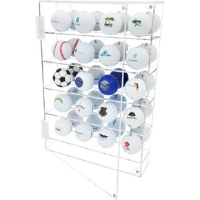 HarborCreek UV-Protected Acrylic Golf Ball Display Case Wall Mount, Mirrored Viewing, Golf Ball Collection Display Case, Golf Ball Holder, Gift for Golfer Collectibles (Holds 20 Balls)