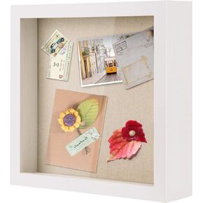 Love-KANKEI Shadow Box Frame 11x14 Shadow Box Display Case with Removable Glass Window and Soft Linen Back Memory Box for Memorabilia Photos Awards Medals Carbonized Black