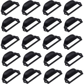 20 قطعة 82 × 40 مم حامل بطاقة سوداء سحب درج/إطارات بطاقة/بطاقة سحب/مقبض إطار خزانة/حامل بطاقة اسم الملف للأثاث المكتبي خزانة خزانة درج صندوق الأجهزة in Kuwait