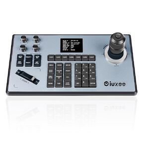 PTZ Camera Keyboard Controller 4D Joystick PoE IP PTZ Controller with LCD Screen for Meeting Church Live Streaming Education RS422/RS485/RS232/RJ45, Support VISCA, PELCO-P, PELCO-D