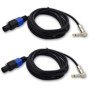 Speakon to 1/4 Speaker Cable 3ft,Speakon to 1/4 Inch Right Angle Connector Audio Plug Speaker Cables Adapter 12 Gauge Connection for Amplifier/Monitor/Stage/Studio - 2 Pack 3 feet in Kuwait