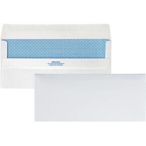 Quality Park #10, Redi-Seal Security Tint Business Envelopes, Self-Seal, 24-lb, White, 500/Box (11218)