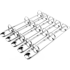 5Pcs A5 Half letter Junior Legal Size Ring Binder Mechanism,3 O rings,20mm Capacity,Loose Leaf Binding Spines Combs Replacement Kit for Organizers Planners