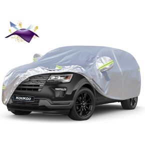 KouKou SUV Car Cover Waterproof All Weather for Automobiles, Full Exterior Jeep Cover Outdoor Universal Fit for Subaru Outback, Toyota Rav4, BMW X3, Chevy Equinox，Benz GLC, etc. (181 to 190 inches)