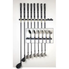 10 Golf Club Holders on 24" Rack, Wall Display, Wall Hanger, Rack, Mount, Organizer