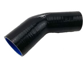 Universal 3-Ply High Performance 45 Degree Elbow Reducer Coupler Silicone Hose ID 3" to 4" (76mm to 102mm), Leg length 3.5" (90mm) Black