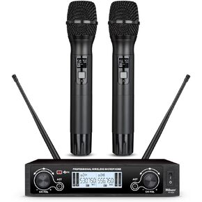 Church Wireless Microphone, 2channel UHF Wireless Mic 300ft Range, 2x60 Adjustable Frequencies, Good Pickup, Suitable for Church, Karaoke, Meeting(YU-A20RHL)