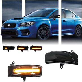 2 PCS Sequential Dynamic LED Side Mirror Turn Signal Lights for Subaru WRX STI Outback Legacy Impreza Forester Crosstrek XV, Subaru Accessories Clear Lens Turn Signal Indicator Lamp Replacement