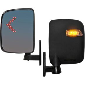 RHOX ACC-1025 Mirror, Deluxe LED Side, Set of 2, Running/Turn Signal Lights 12-48V, 3 Wire