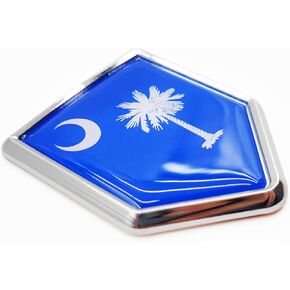 2 Pack South Carolina Flag Decal Sticker Emblem Flags for Car