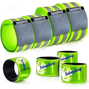 Reflective Band for Night Running Walking, 8 PCS Premium Reflective Bands for Arm/Wrist/Ankle/Leg, High Visibility Reflective Running Gear Adjustable for Men and Women