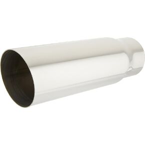 Vibrant Performance Exhaust Tip, Weld-On, 2-1/4 in Inlet, 3 in Round Outlet, 11 in Long, Single Wall, Cut Edge, Angled Cut, Stainless, Polished, Each