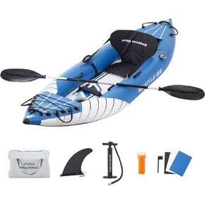 Inlatable Kayak Deluxe Oar Included, Blow up Touring Kayak Set,with Adjustable Seat and Pump,Lightweight and Portable,Paddles and Bag