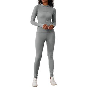 Two Piece Outfits for Women Workout Sets Bodycon Tracksuit Long Sleeve Zip Up Hoodie Jacket Jogger Sweat Pants Set
