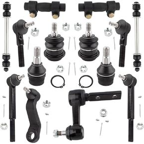 K7238 K7225 ES2080 ES3171 ES3172 Front Pitman Arm Idler Arm Adjusting Sleeves Sway Bar Links Inner & Outer Tie Rod Ends Upper & Lower Ball Joints for Dodge Ram 2500 3500 1994-99 2WD, Pack of 14