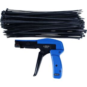 Cable Wire Tie Gun With Cable Ties, Professional Fastening Cable Install and Cut Plastic Nylon Ties Tool