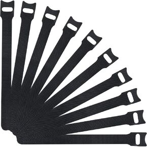 120Pcs Fastening Cable Cord Ties Reusable, 6 Inch Adjustable Cable Management Straps with Hook and Loop, Microfiber Cloth Cord Organizer Wire Ties for Home Office Electronics Wire, Black