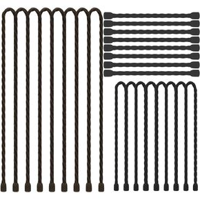 24PCS Black Silicone Cable Ties- Reusable Rubber Twist Ties Bendable Cable Ties for Bundling and Holding, All Purpose Cord Tie for Indoor and Outdoor（6inch, 12inch, 18inch）