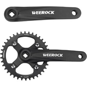 ZUKKA Bike Crankset,170mm Mountain Bike Crankset with 38T/40T/42T,Replacement for Bicycle Crank Arm Set MTB Crankset