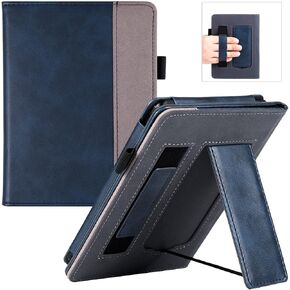 BOZHUORUI Stand Case for Kindle Paperwhite 5th/6th/7th Generation (2012-2017 Release,Model EY21 & DP75SDI) - PU Leather Protective Sleeve Cover with Hand Strap and Auto Sleep/Wake (Rock Black) in Kuwait