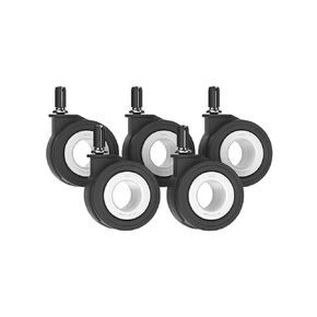 Motion Office Chair Replacement Caster Wheels, 70 Mu Series - Black (Set of 5)