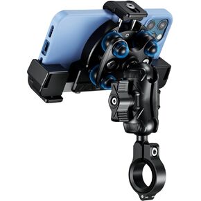 Kewig Motorcycle Phone Mount with Vibration Dampener & Not Block Camera, Safely Anti-Theft Motorycle Phone Holder Handlebar Cellphone Mount for Bike Motorcycle Scooter ATV/UTV Fit 5.4-7.2" Phone