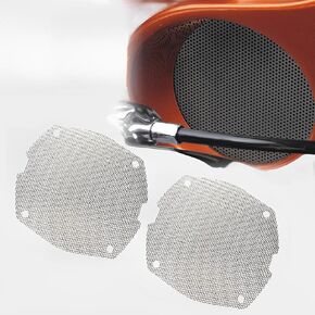 Replacement Front Mesh Speaker Grill Cover Panels Fits for 1996-2013 Harley Davidson Touring, Electra Glide, Street Glide, Ultra Limited And Tri Glides Models (Black)