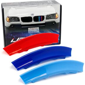 iJDMTOY Exact Fit ///M-Colored Grille Insert Trims Compatible With 2003-2006 BMW Pre-LCI X3 etc w/Standard 7-Beam Kidney Grille