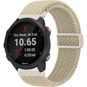 ميليا متوافقة مع سوار ساعة Garmin Forerunner 245/645/55/158 للنساء والرجال، سوار بديل من النايلون الناعم 20 مم لساعة Garmin Venu Sq/Venu/Vivoactive 5/Vivoactive 3/Vivomove Sport الذكية