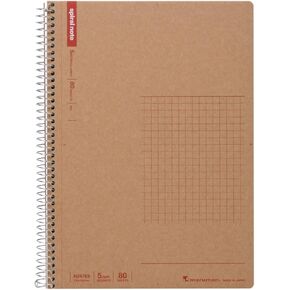 Maruman N247 Ring Notebook, 0.2 inches (5 mm), Grid Ruled, Basic, A5, 40 Sheets, Set of 10