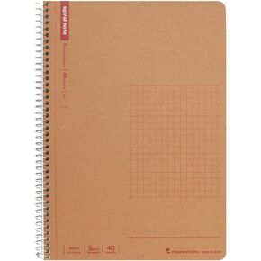 Maruman N247 Ring Notebook، 0.2 بوصة (5 مم)، مسطر شبكي، أساسي، A5، 40 ورقة، مجموعة من 10