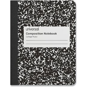 Universal Composition Book, College Rule, 9 3/4 x 7 1/2, White, 100 Sheets