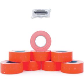 1-Line Bright Red Labels for SBLabeler Price and Date Guns / 8000 One Line Blank Labels/Black Ink Roller Included