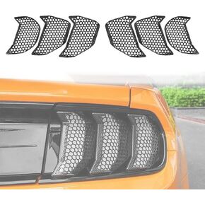 Tail Light Lamp Cover Guard Compatible with Ford Mustang 2018-2021,Rear lamp Bezel Frame Decor Exterior Accessories (Carbon Fiber Look Honeycomb Cover)