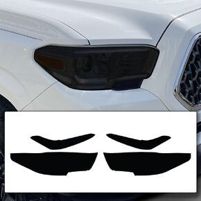 BOGAR TECH DESIGNS - Complete Full Headlight and Taillight Precut Overlay Tint Kit with Tools Compatible with Toyota Tacoma 2016-2021, Dark