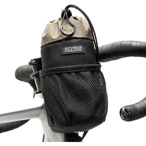 Bongo Bike Handlebar Bag - Water Resistant, Durable Cordura Fabric & Bicycle Large Water Bottle Holder - Front Biking Storage, Bikepacking Stem Bag for Cycling Travels (Black)