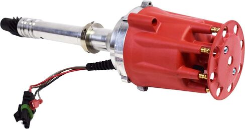 A-Team Performance - Pro Billet Series - Compatible with CHEVY GMC Chevrolet SBC BBC V8 327 350 396 454 Ready to Run Distributor with Fixed Collar R2R Red Cap in Saudi Arabia