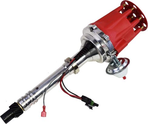 A-Team Performance - Pro Billet Series - Compatible with CHEVY GMC Chevrolet SBC BBC V8 327 350 396 454 Ready to Run Distributor with Fixed Collar R2R Red Cap in Saudi Arabia