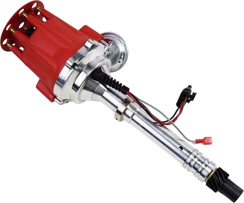 A-Team Performance - Pro Billet Series - Compatible with CHEVY GMC Chevrolet SBC BBC V8 327 350 396 454 Ready to Run Distributor with Fixed Collar R2R Red Cap in Saudi Arabia