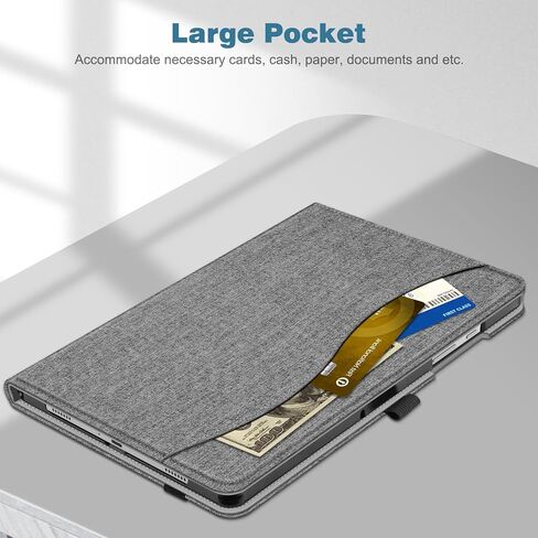Fintie Multi-Angle Viewing Case for Samsung Galaxy Tab A11+/ A9+ 11 Inch | Front Card Pocket, Vegan Leather Exterior, Scratch-Free Microfiber, Auto Wake/Sleep, for Business Travel, Turquoise in Kuwait