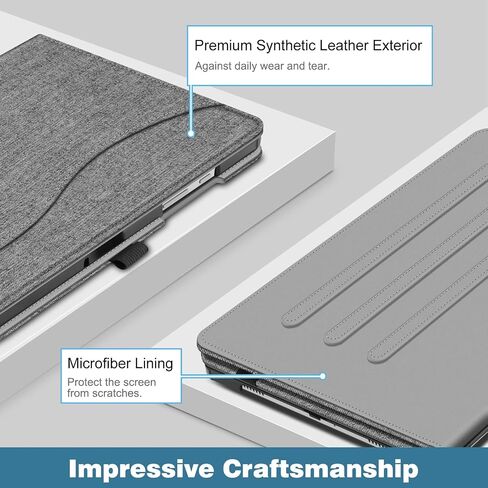 Fintie Multi-Angle Viewing Case for Samsung Galaxy Tab A11+/ A9+ 11 Inch | Front Card Pocket, Vegan Leather Exterior, Scratch-Free Microfiber, Auto Wake/Sleep, for Business Travel, Turquoise in Kuwait